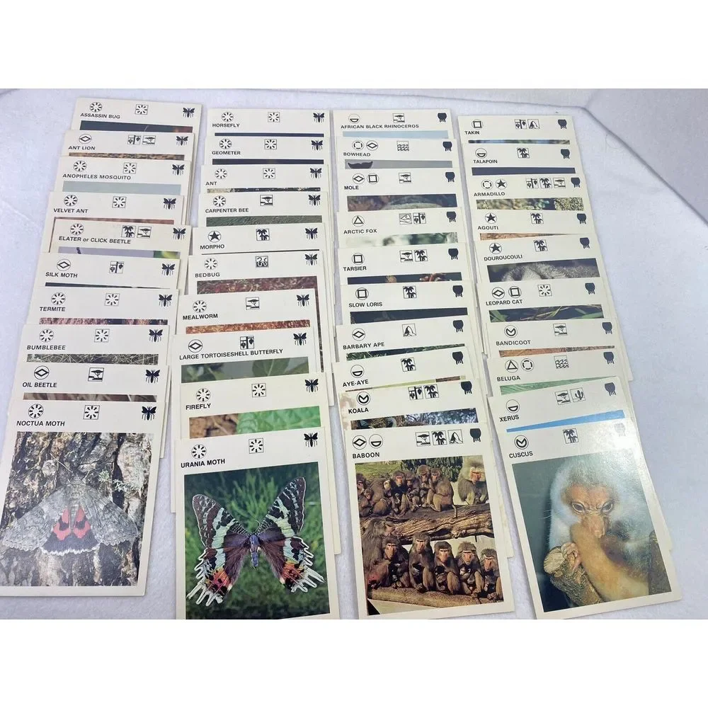 Wildlife Treasury VTG Animal 400+ Cards Box Dividers All Alphabet Classification